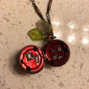 Cherry Bomb Necklace - opens to reveal Surprise “kaboom” - artisan necklace